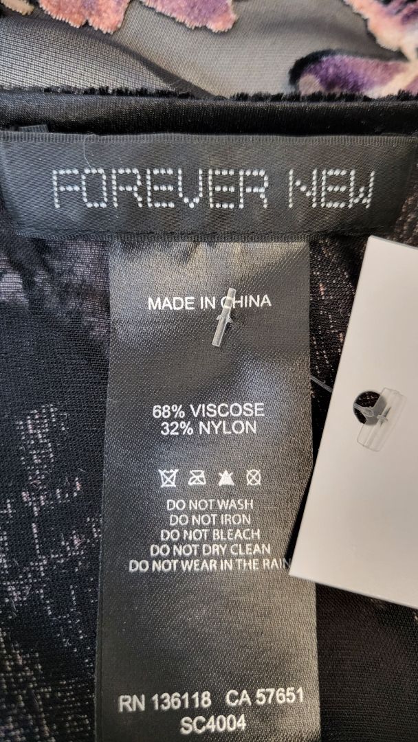 Forever New Black Burnout Kaftan (S)