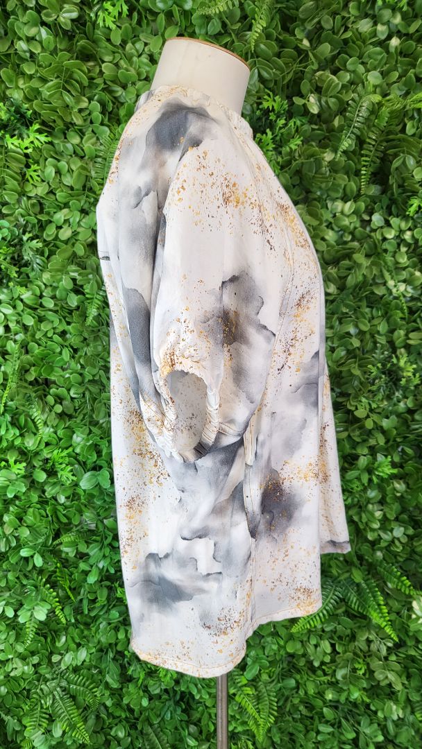 Et Alia Grey/Gold Linen Top (14)