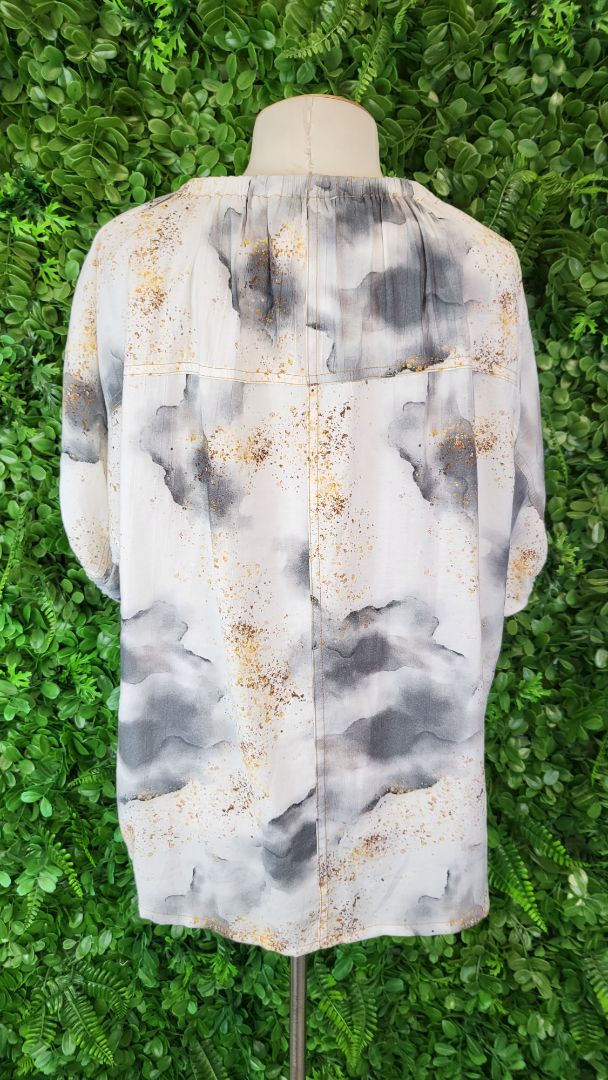 Et Alia Grey/Gold Linen Top (14)