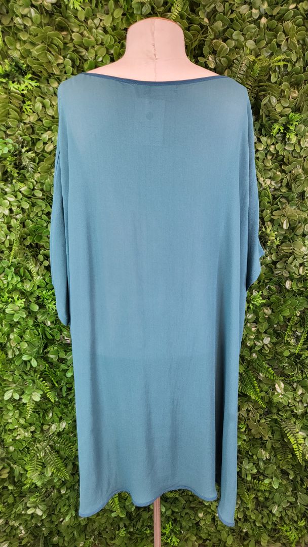 Deanne Hobbs Teal Oversized Sheer Top (20)