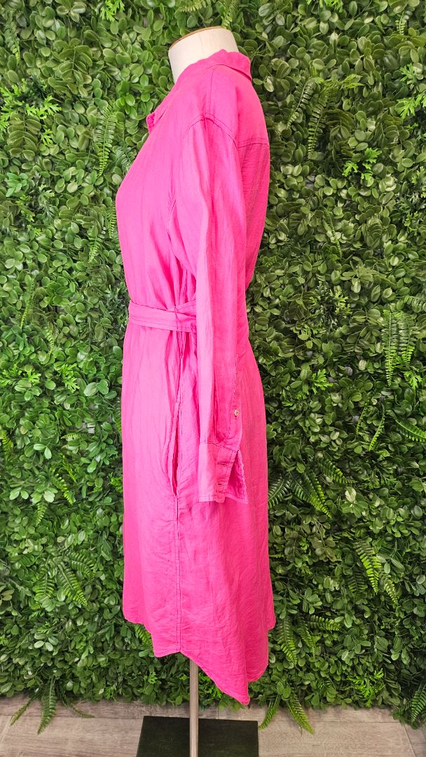 Trenery Fushia Pink Linen Blend Dress (8)