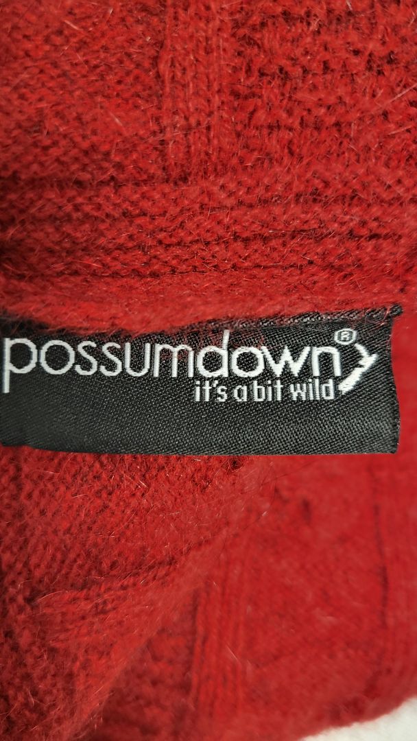 Possumdown Red Possum/Merino Poncho (8-16)