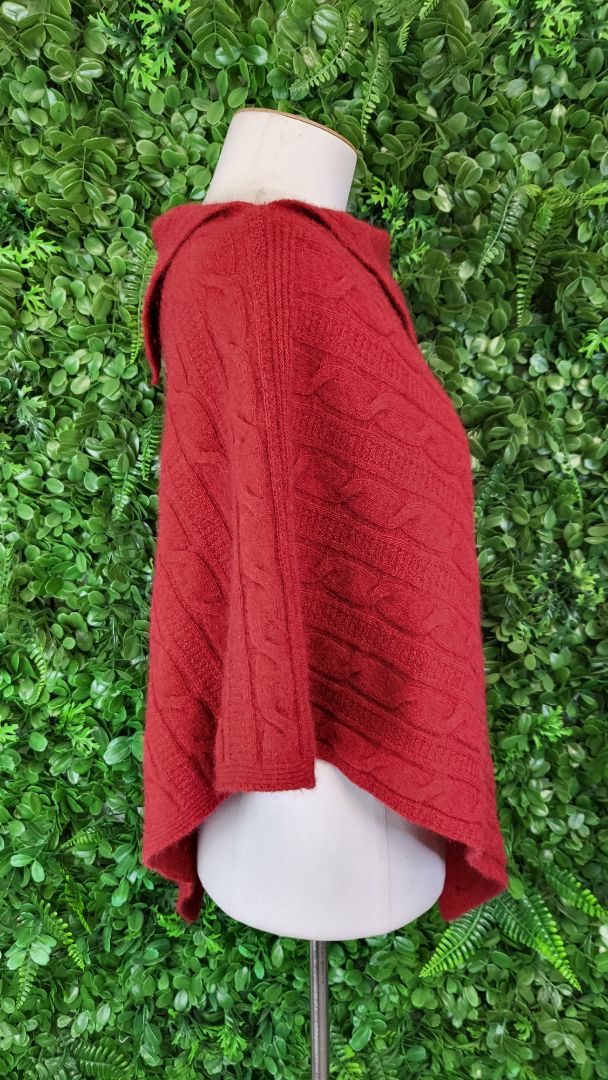 Possumdown Red Possum/Merino Poncho (8-16)