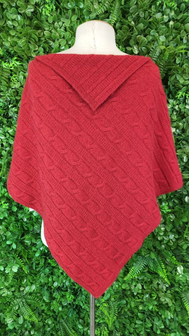 Possumdown Red Possum/Merino Poncho (8-16)