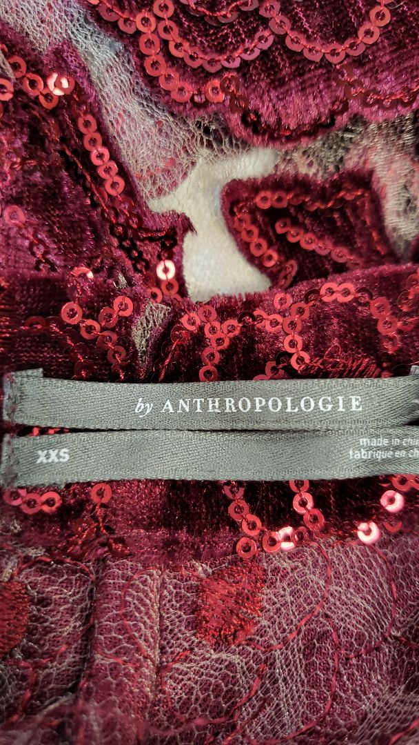 Anthropologie Burgundy Velvet Top (8)