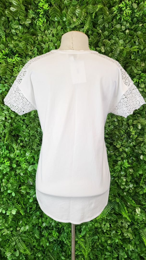 Witchery White Lace Insert Top (8-10)