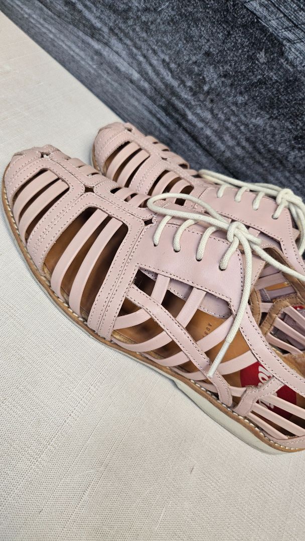 Rollie Pink Derby Lattice Flat (38)