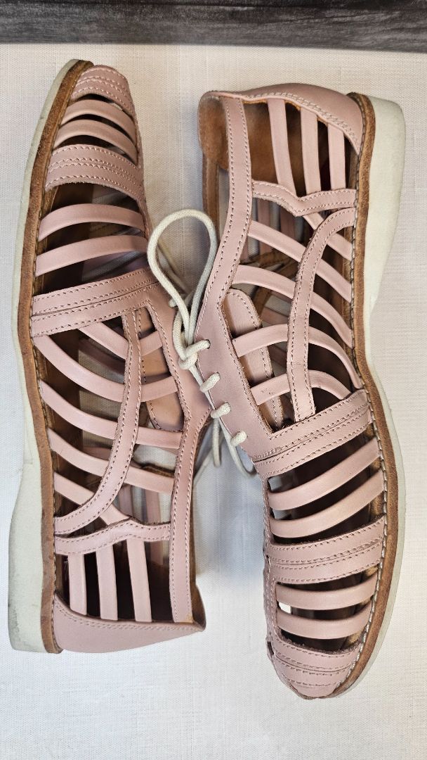 Rollie Pink Derby Lattice Flat (38)
