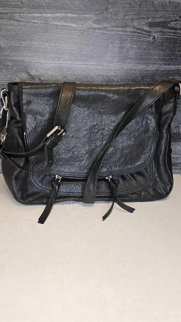 Briarwood Black Leather Bag (37x28x12cm)