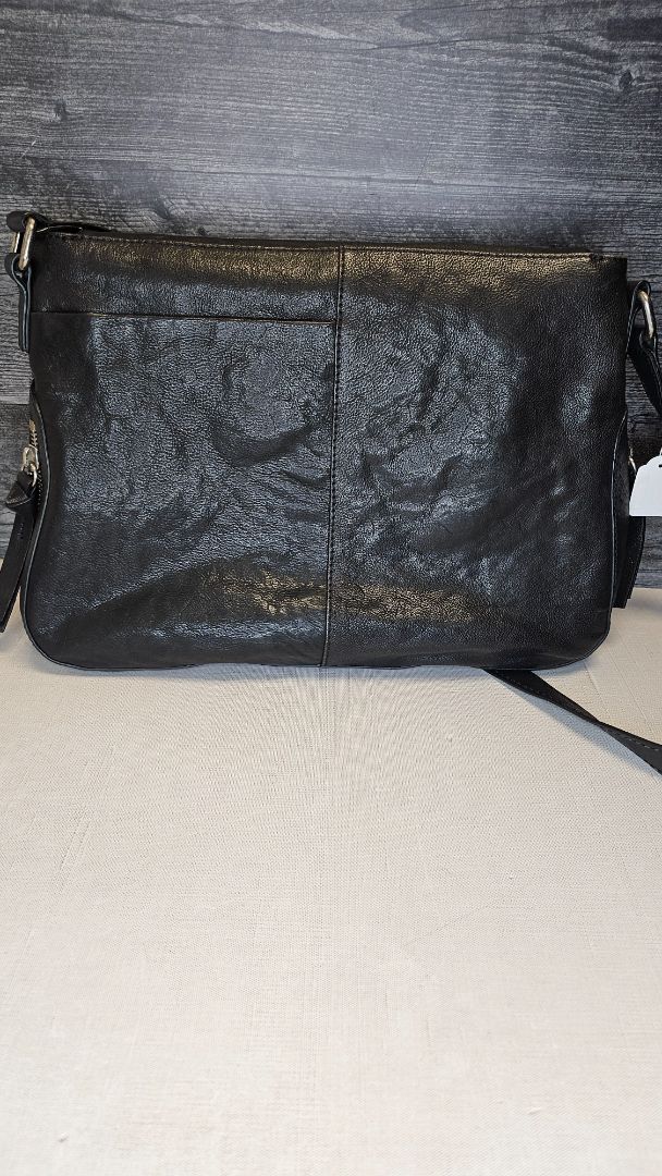 Briarwood Black Leather Bag (37x28x12cm)