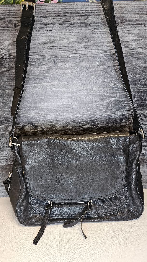 Briarwood Black Leather Bag (37x28x12cm)