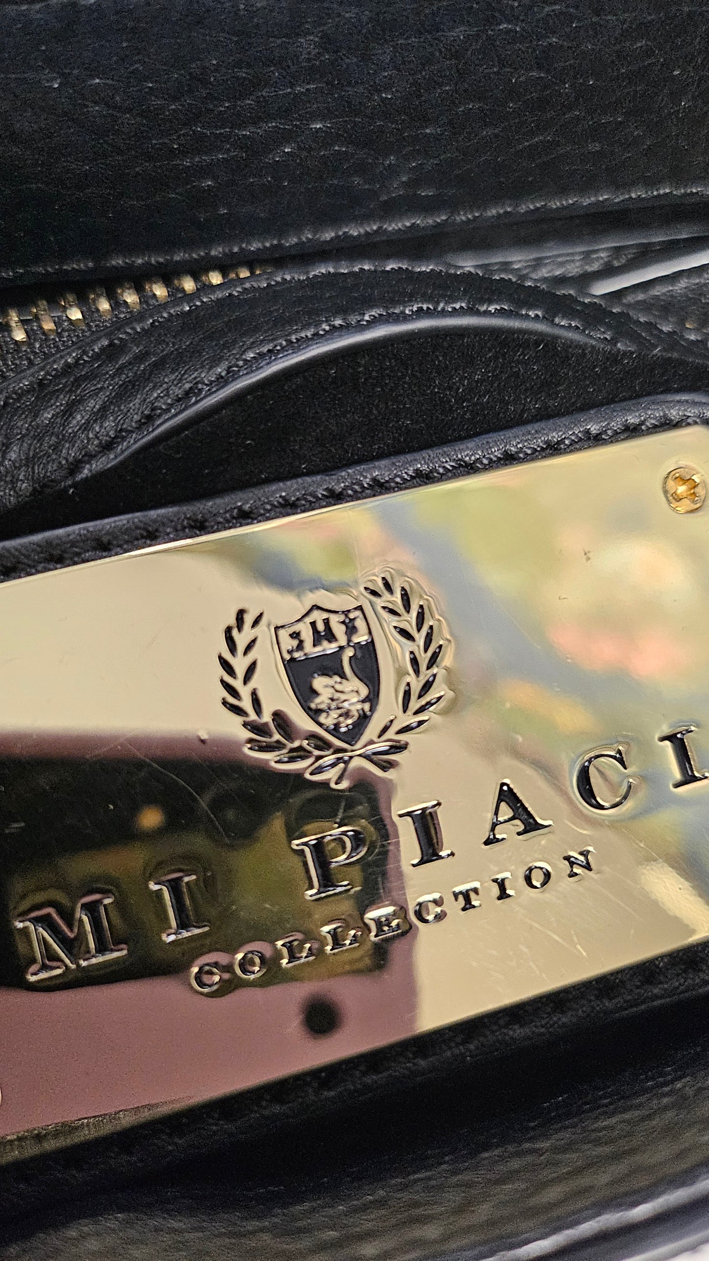 Mi Piaci Black Suede Front Bag 30x22