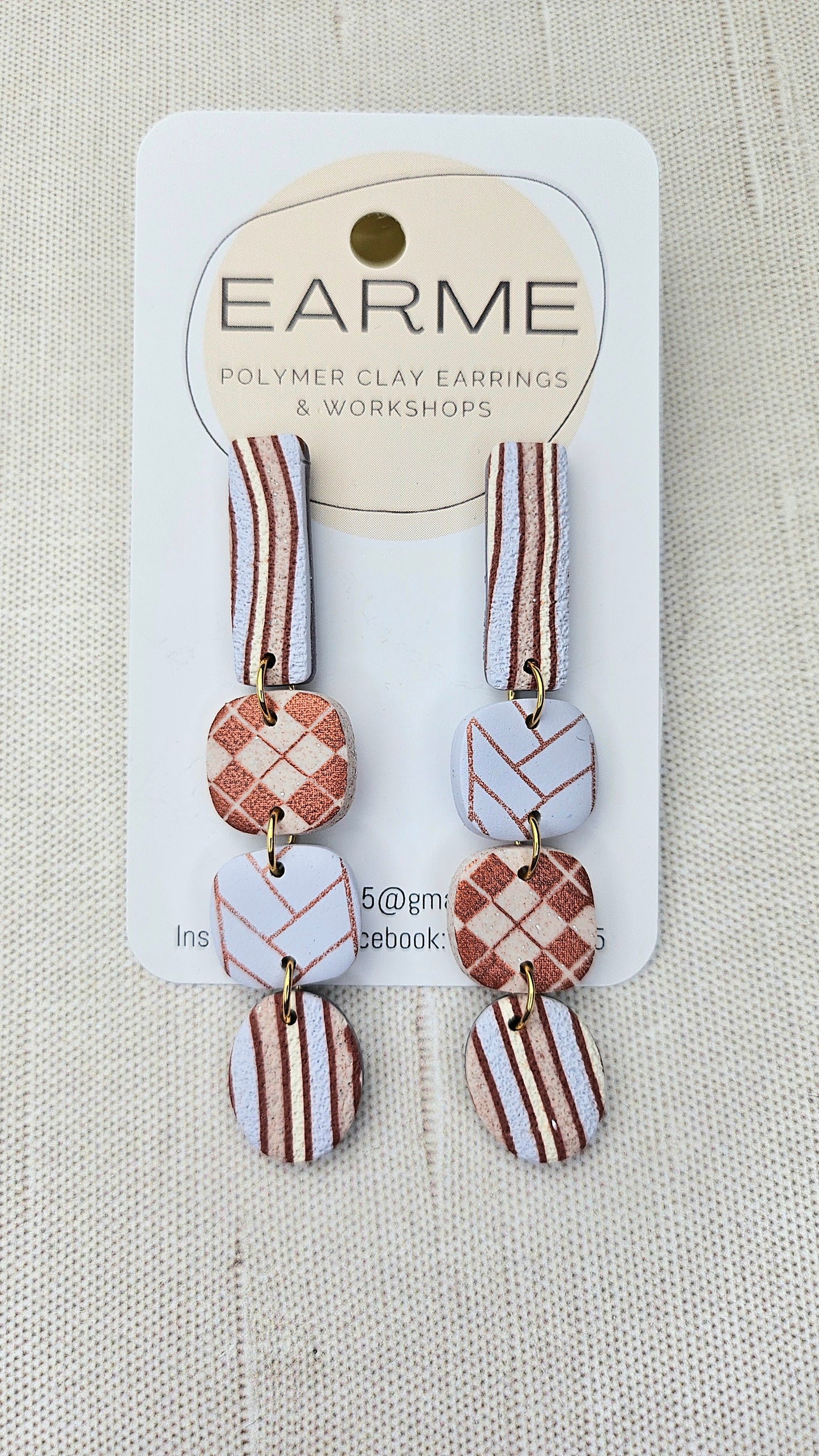Earme Lilac/Bronze Drop Earring BNWT