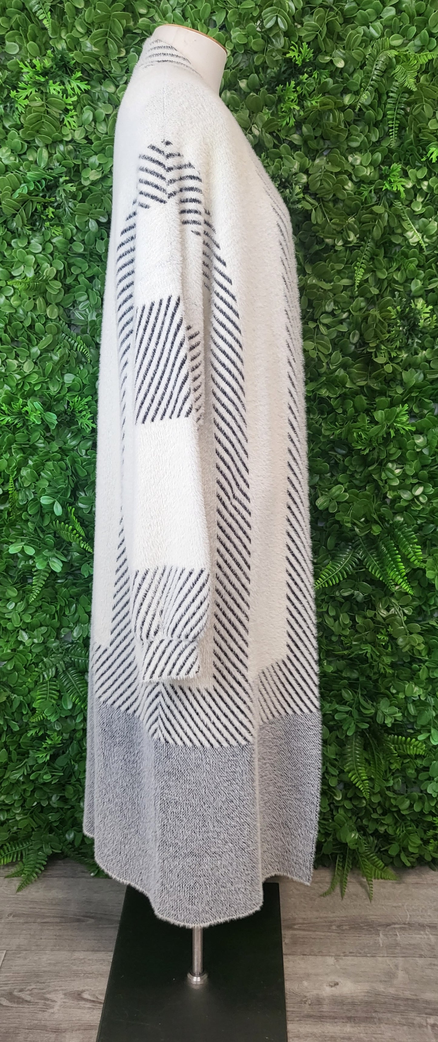 Kinde The Label Cream/Black Longline Coatigan (10-14)