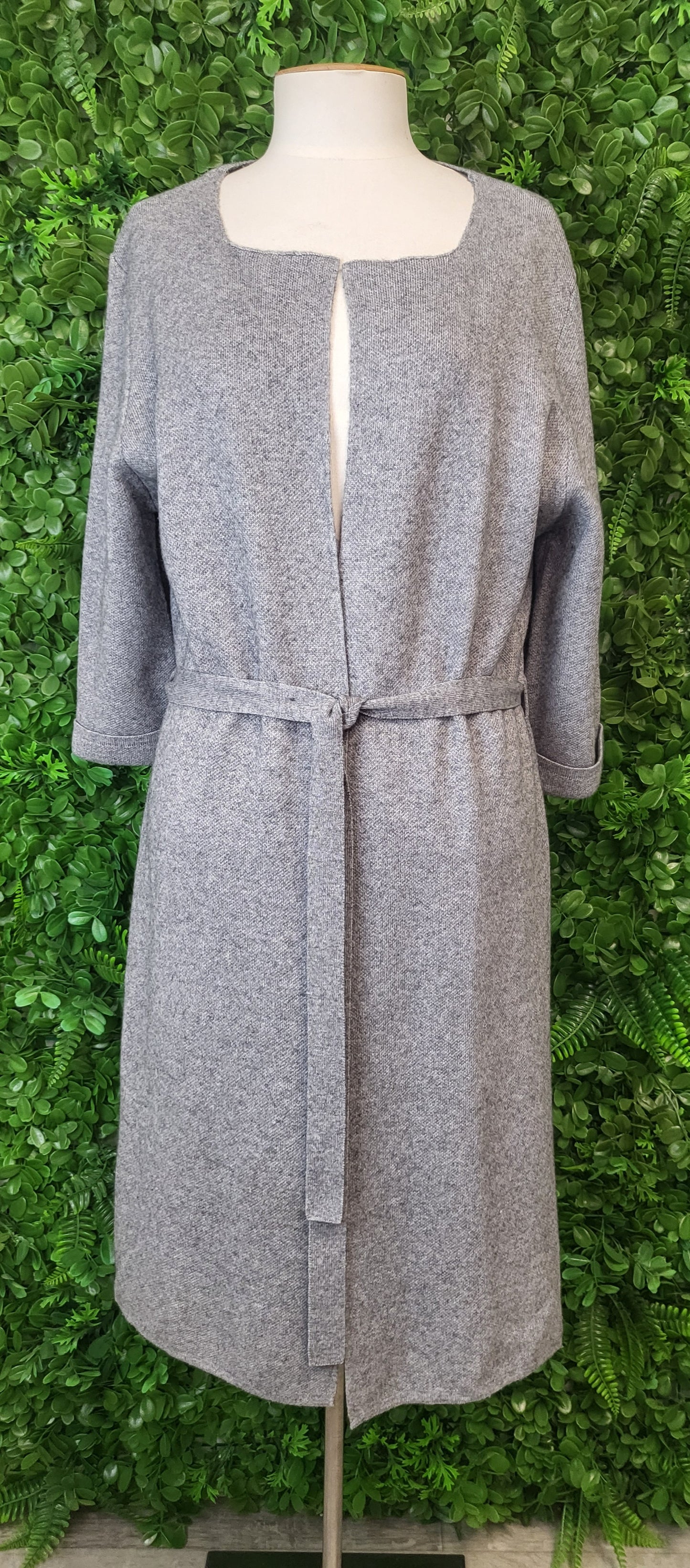 Lordship Linen Grey Cashmere Blend Longline Knit (12-14)