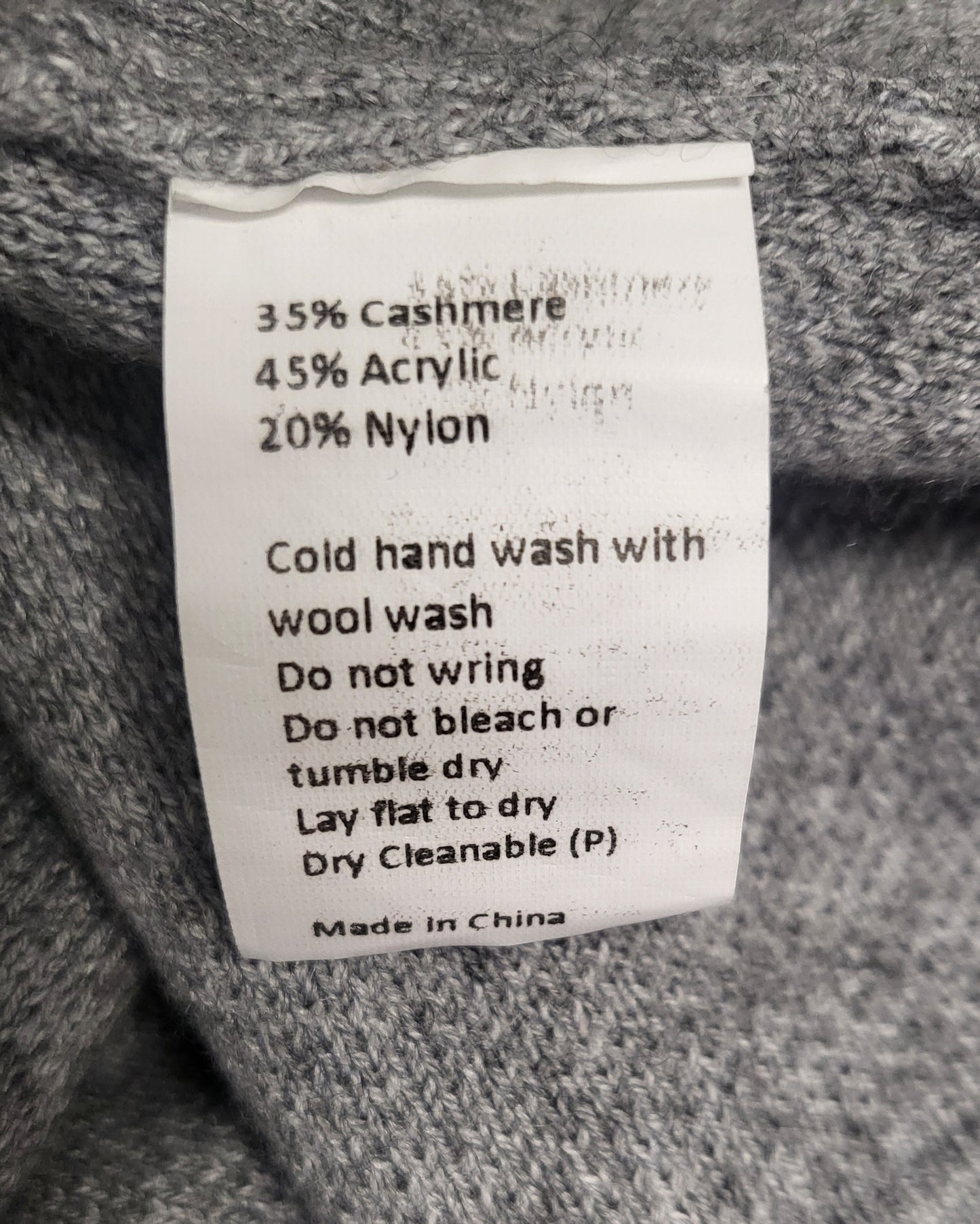 Lordship Linen Grey Cashmere Blend Longline Knit (12-14)