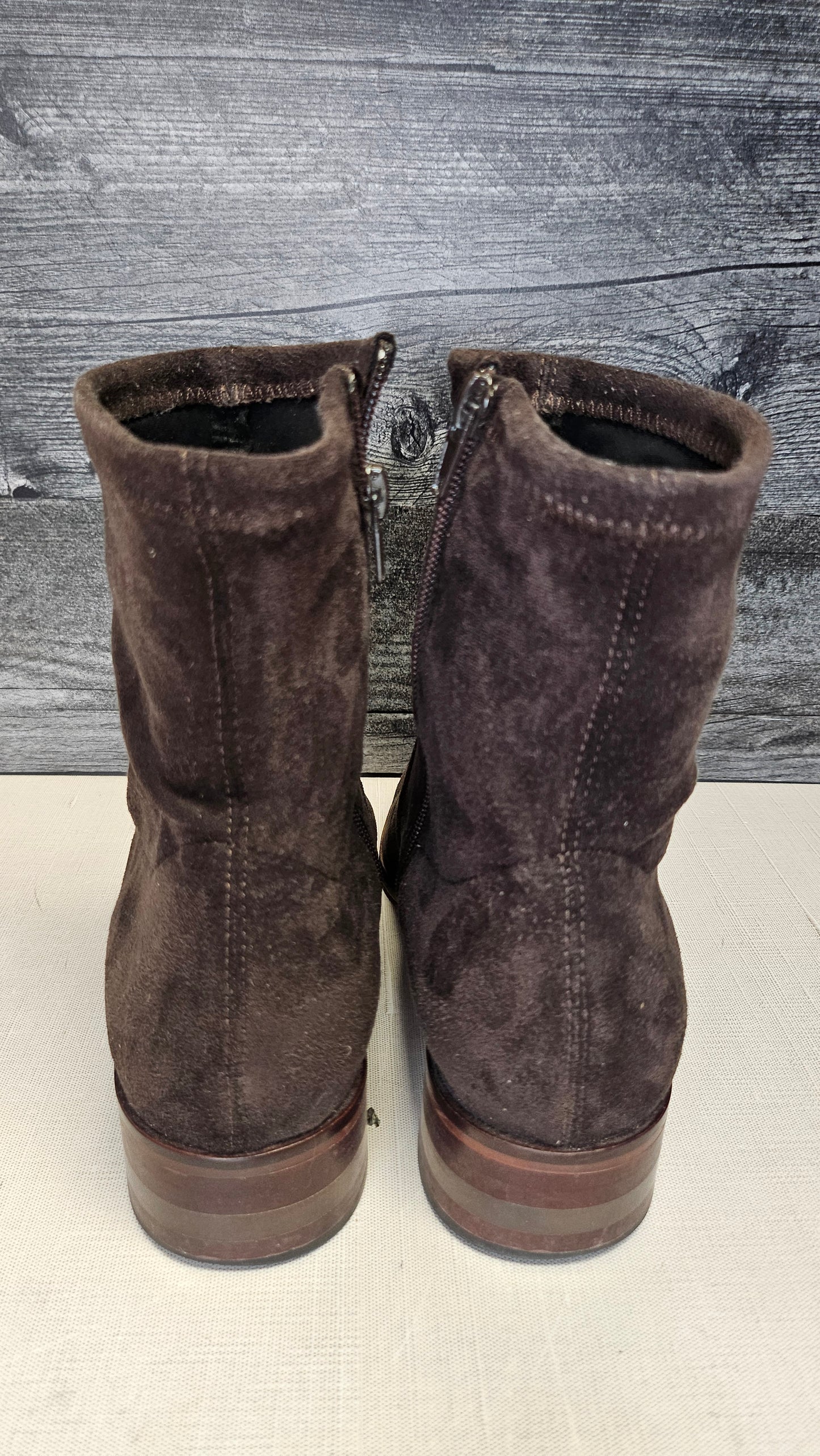 Django & Juliette Chocolate Brown Microfibre Boot (39)