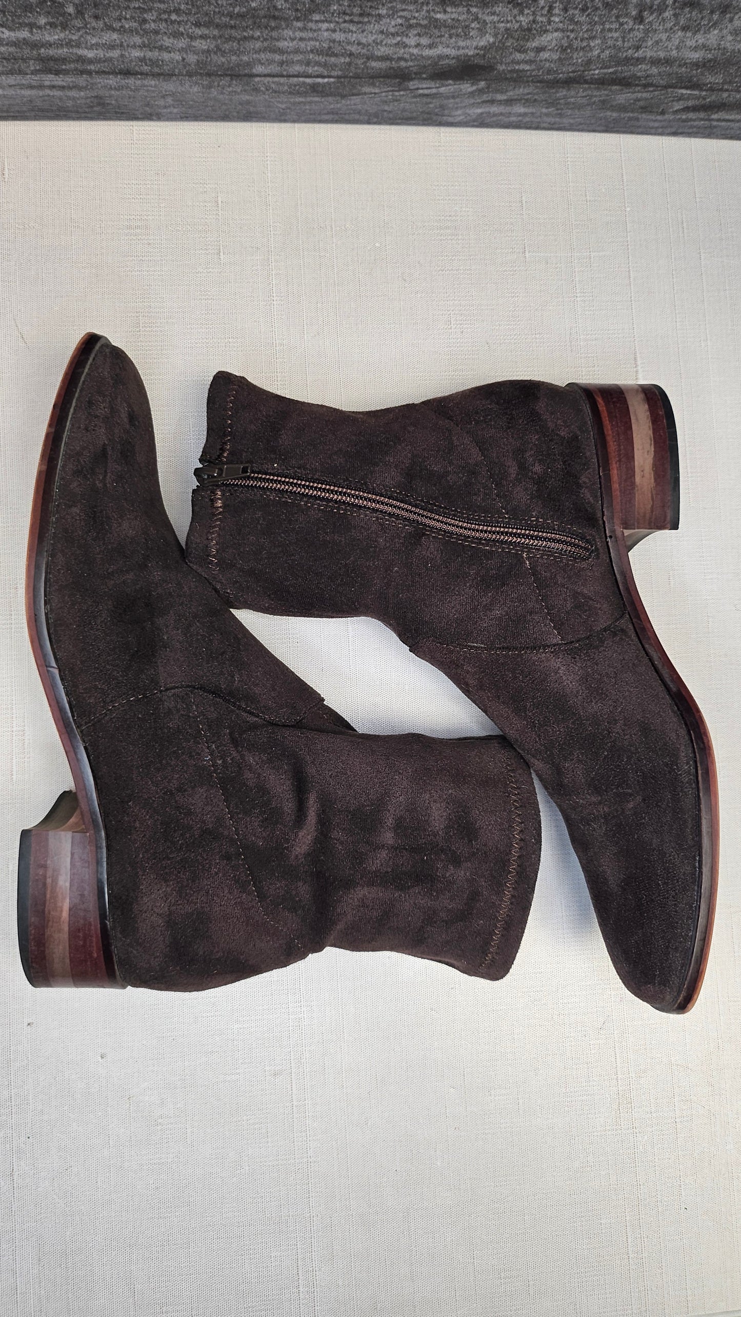 Django & Juliette Chocolate Brown Microfibre Boot (39)