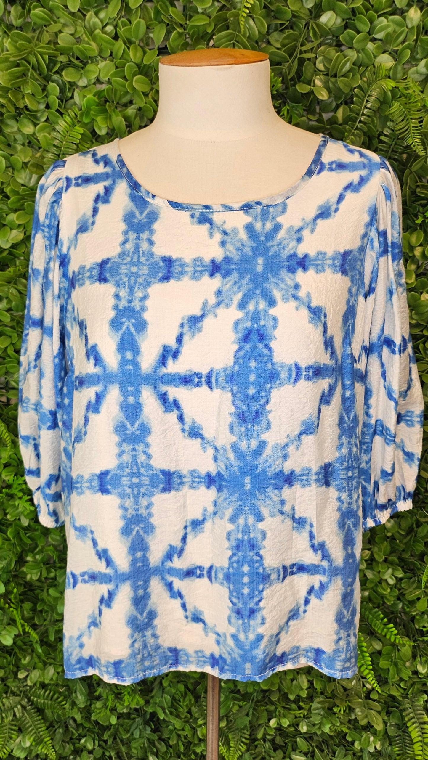 Leo + Be Blue/White Tie Back Top (10)