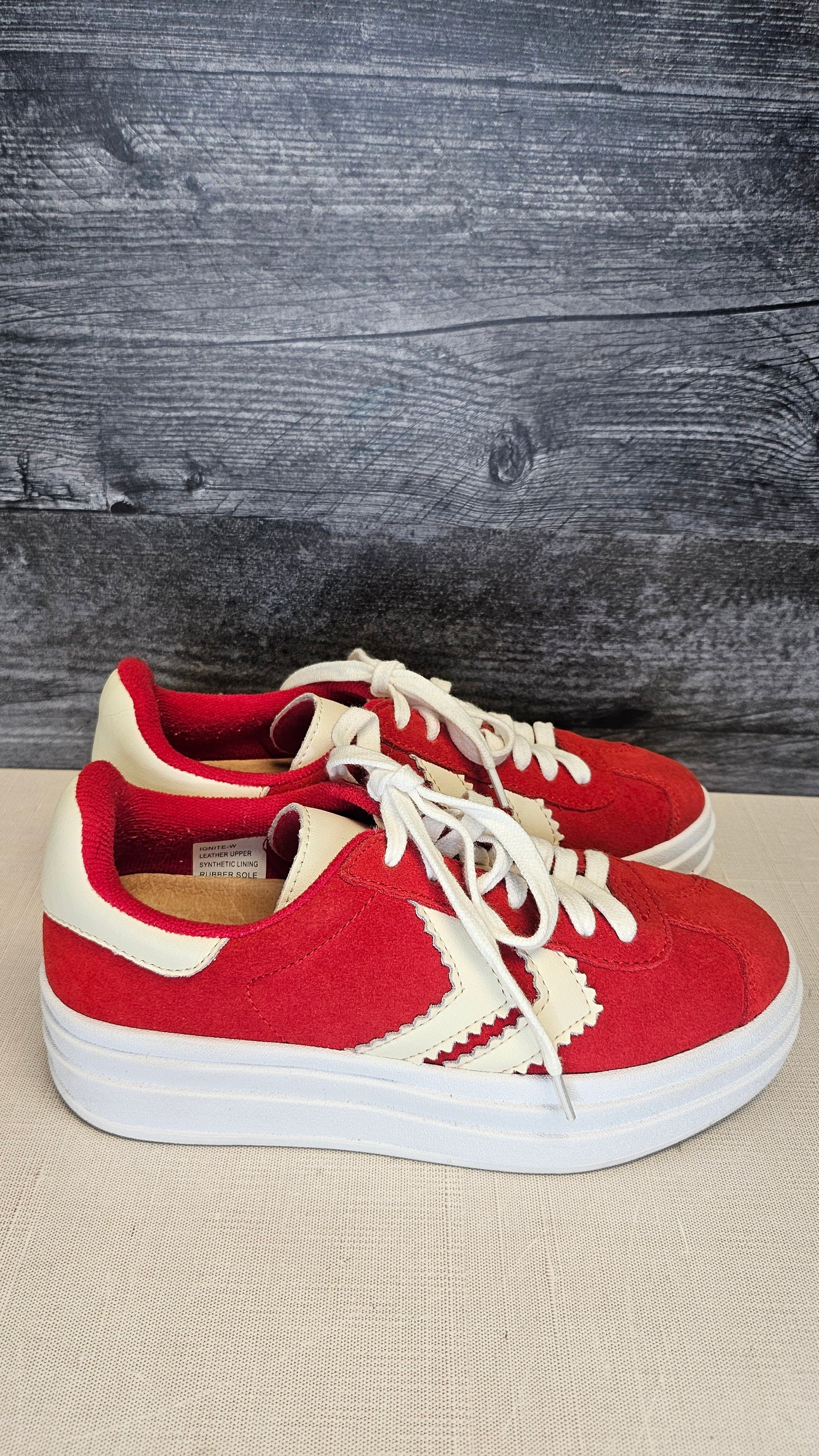 Alfie & Evie Red Suede Sneakers (36)