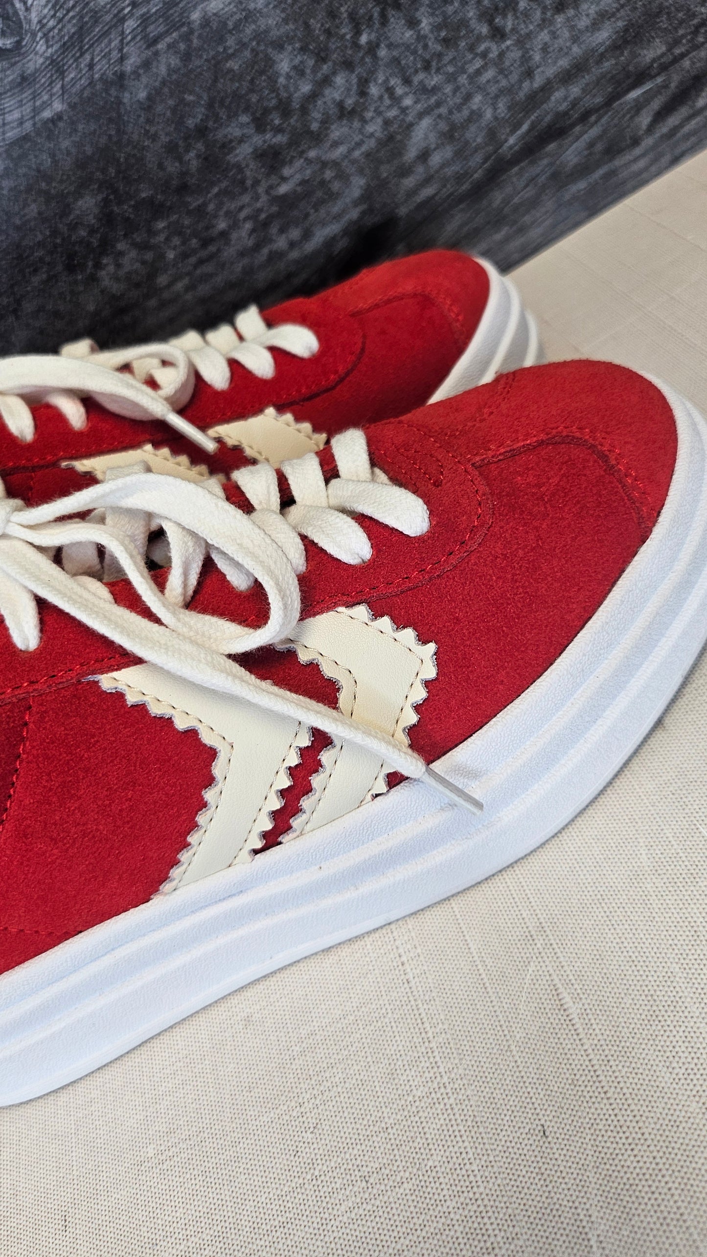 Alfie & Evie Red Suede Sneakers (36)