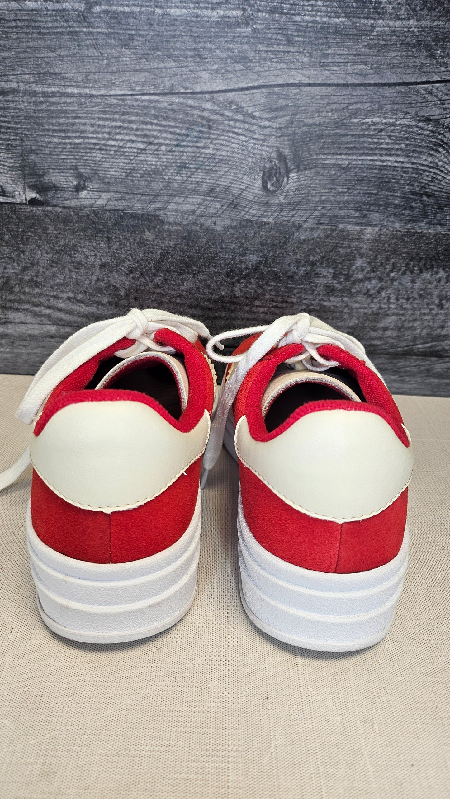 Alfie & Evie Red Suede Sneakers (36)