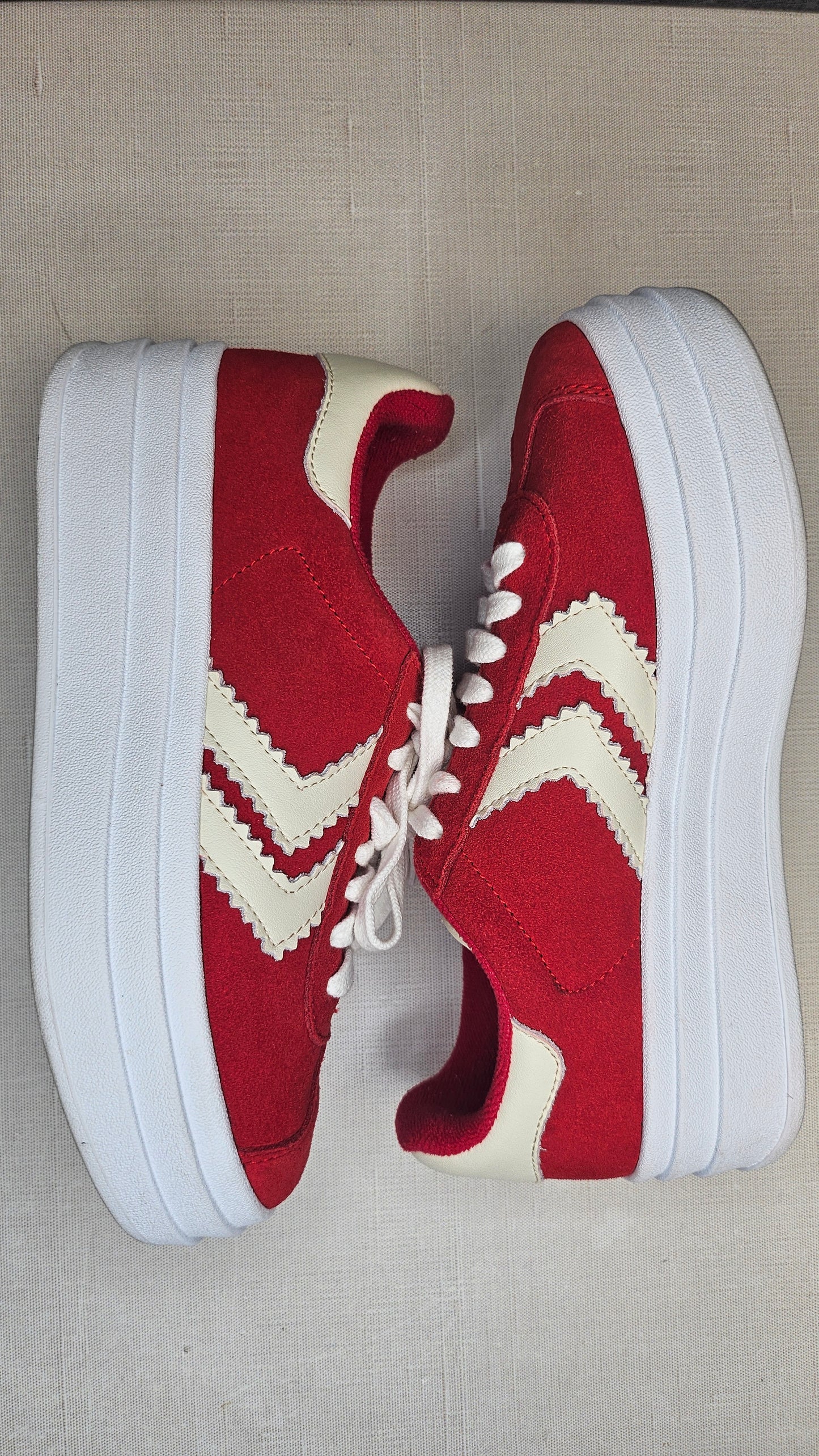 Alfie & Evie Red Suede Sneakers (36)