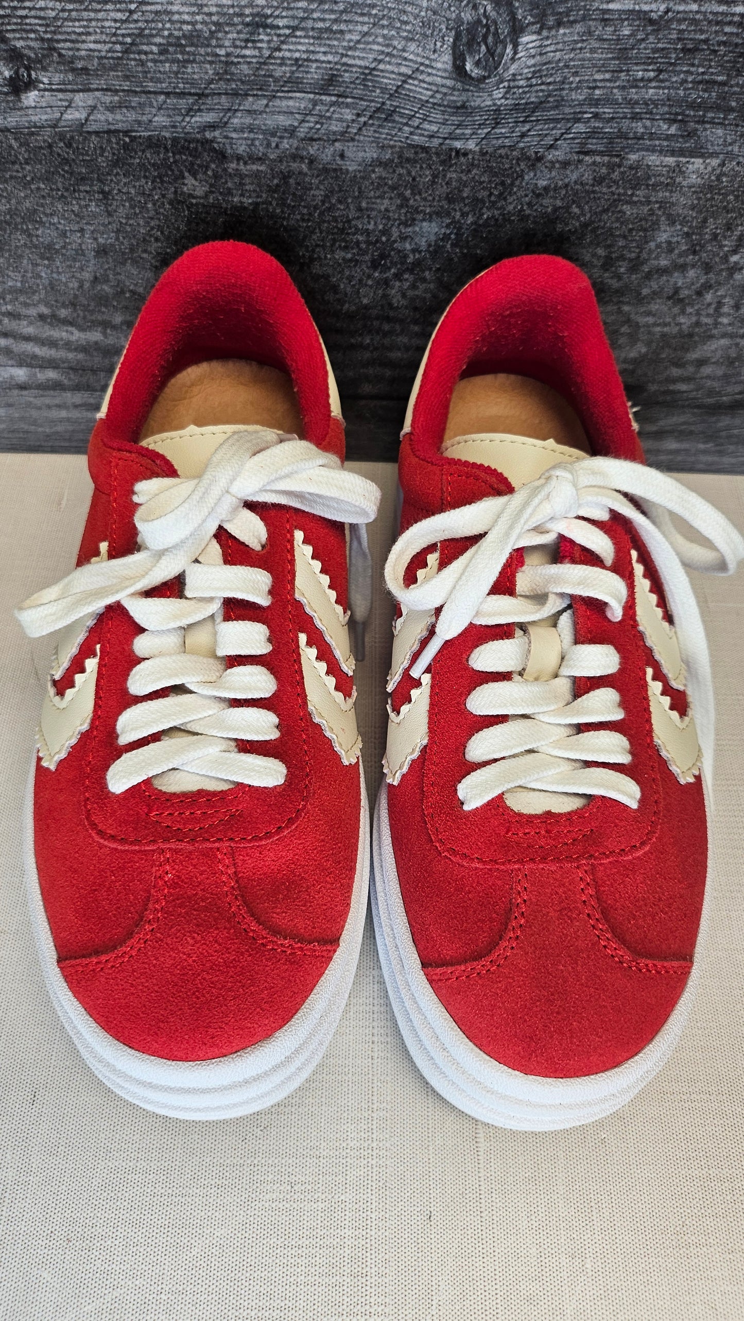 Alfie & Evie Red Suede Sneakers (36)