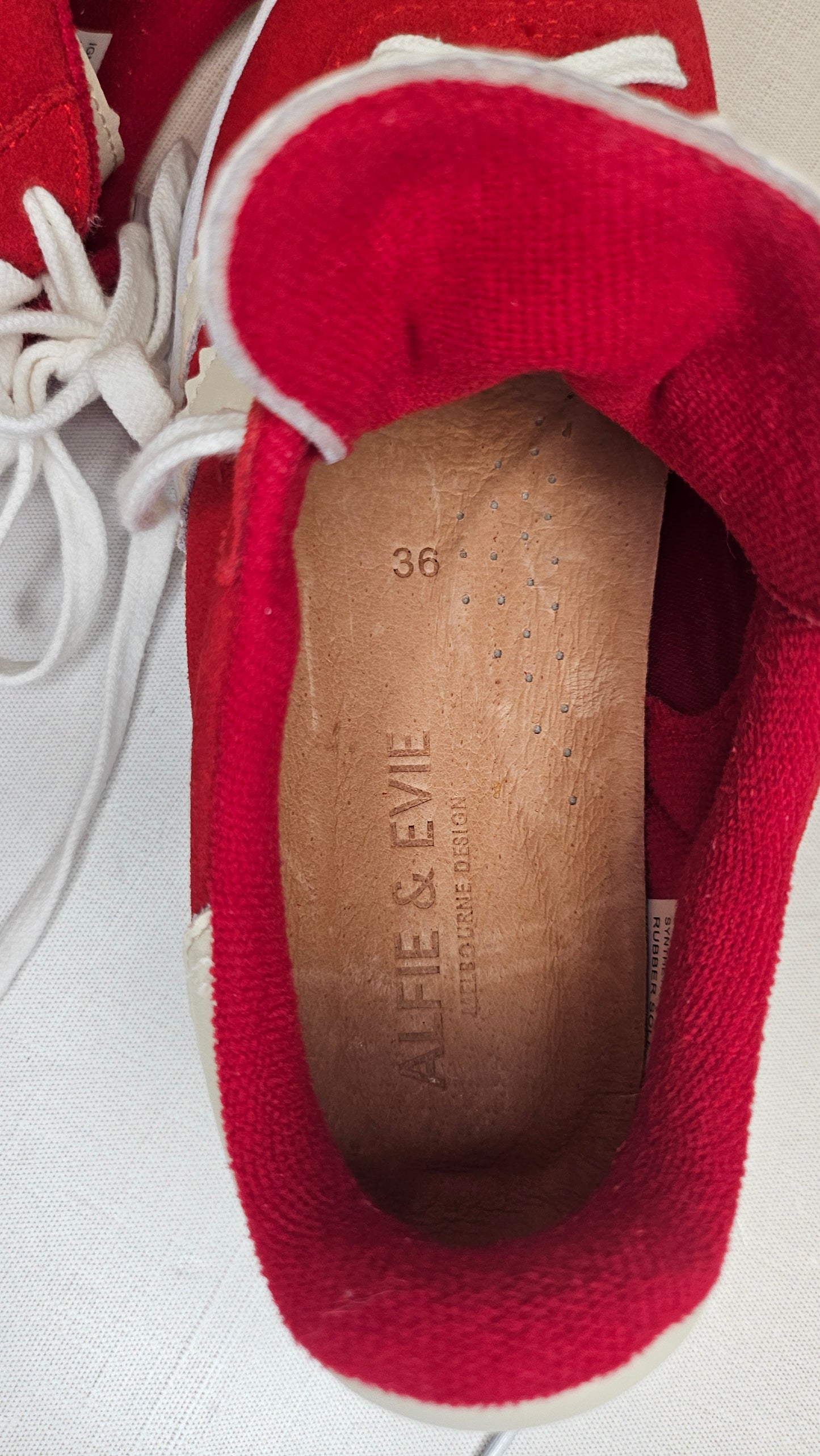 Alfie & Evie Red Suede Sneakers (36)