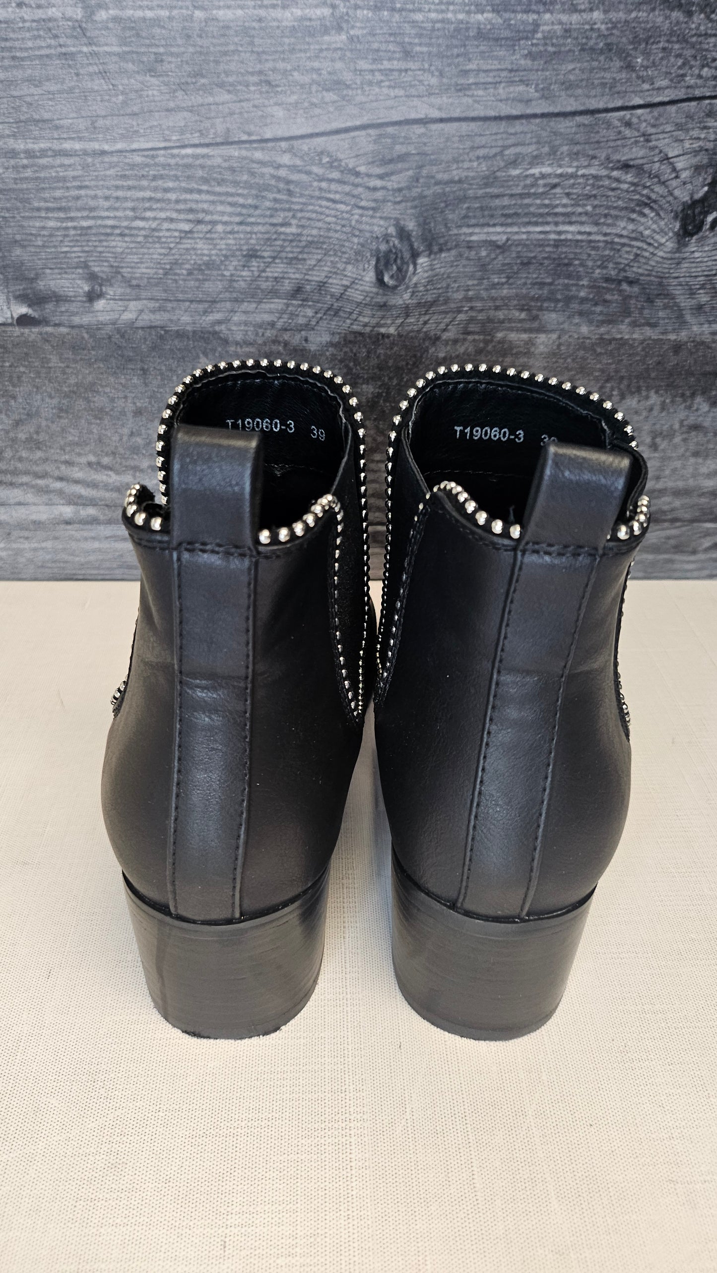 Verali Black Studded Boot 39.5