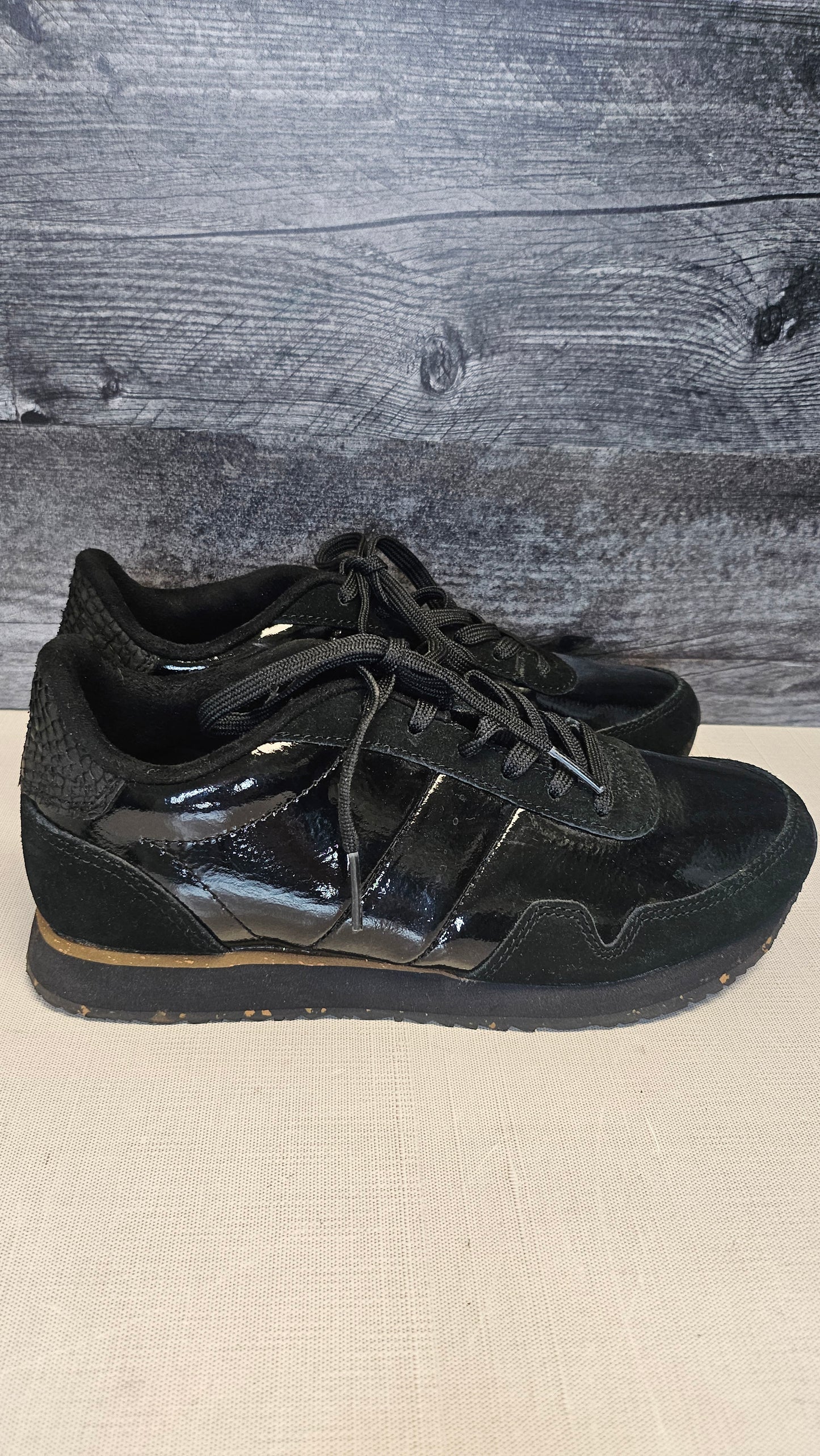 Woden Black Patent Sneaker (38)