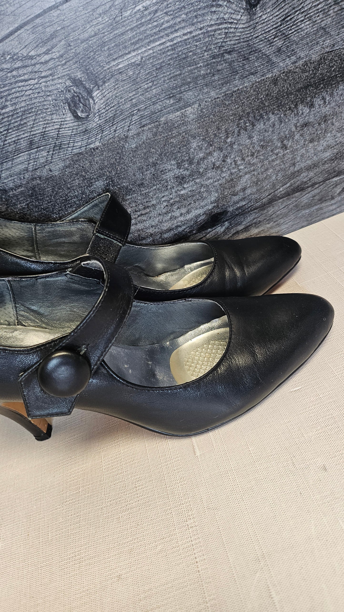 Isabella Anselmi Black Leather Heels 39.5