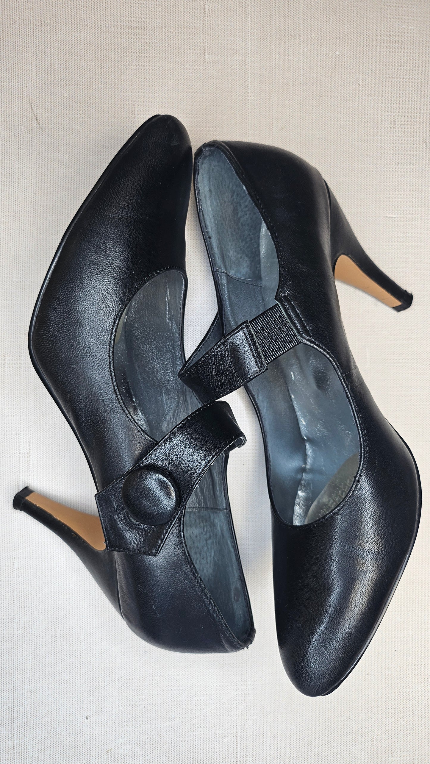 Isabella Anselmi Black Leather Heels 39.5