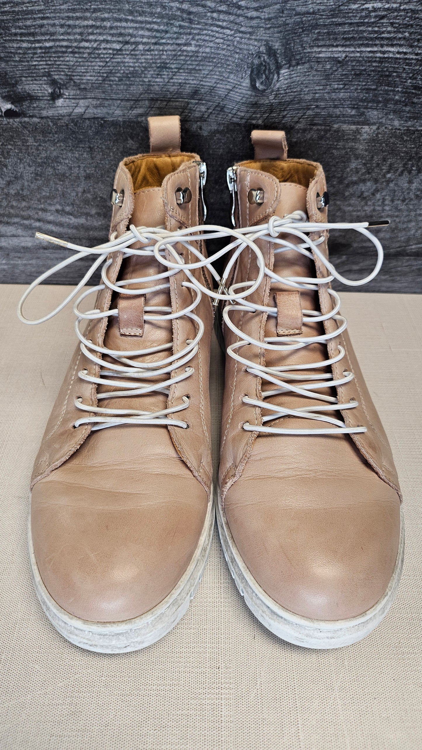 Alfie & Evie Nude Lace Up Boot (39)