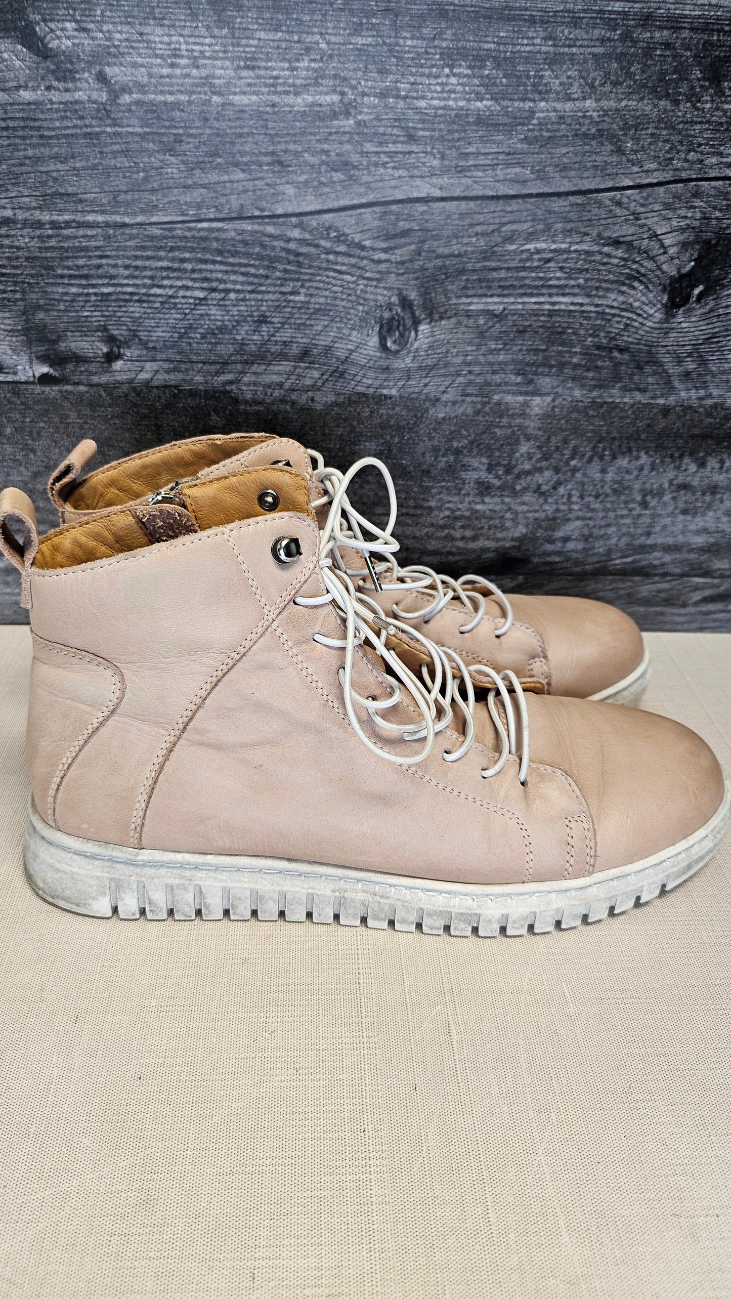 Alfie & Evie Nude Lace Up Boot (39)