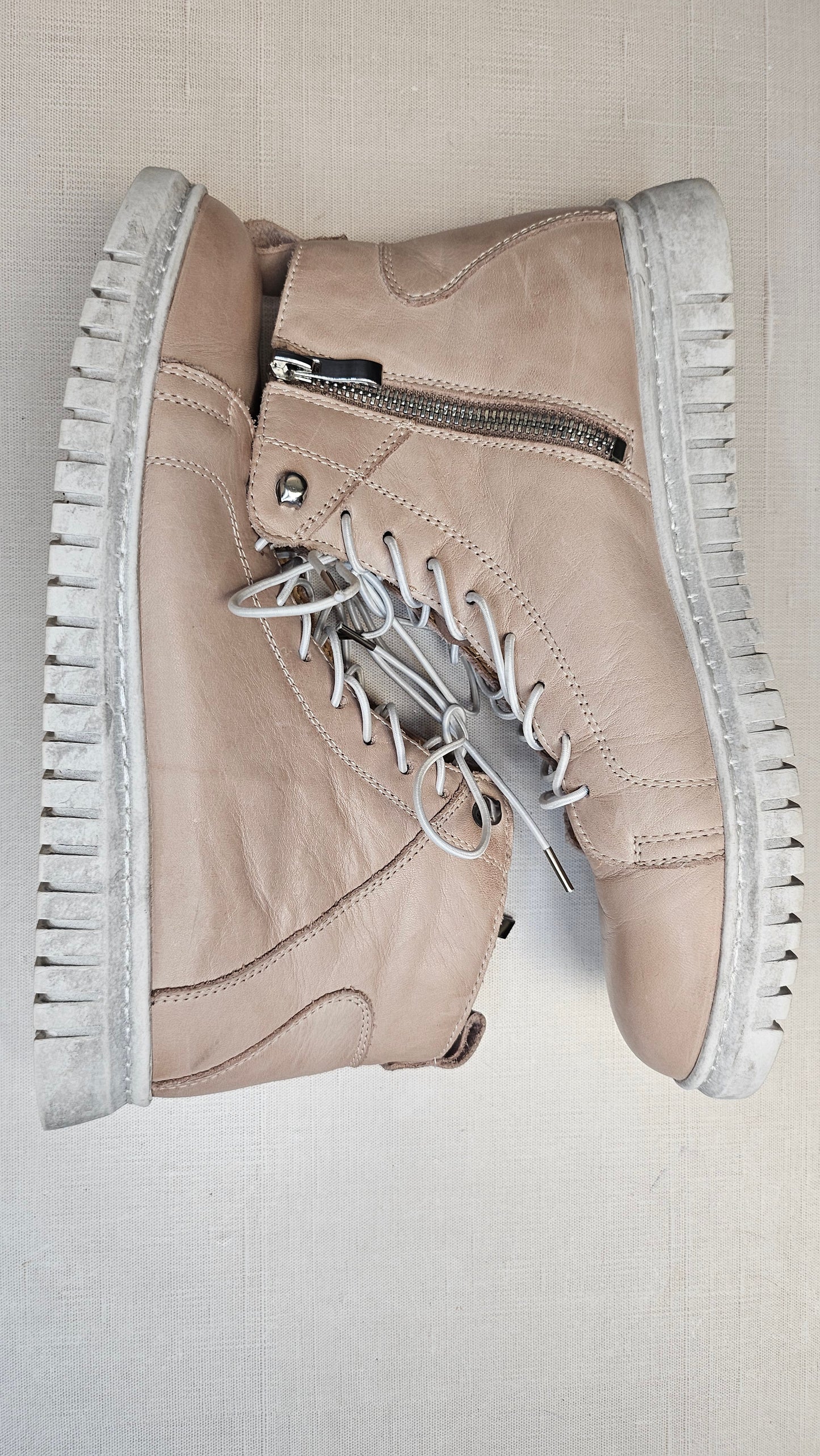 Alfie & Evie Nude Lace Up Boot (39)
