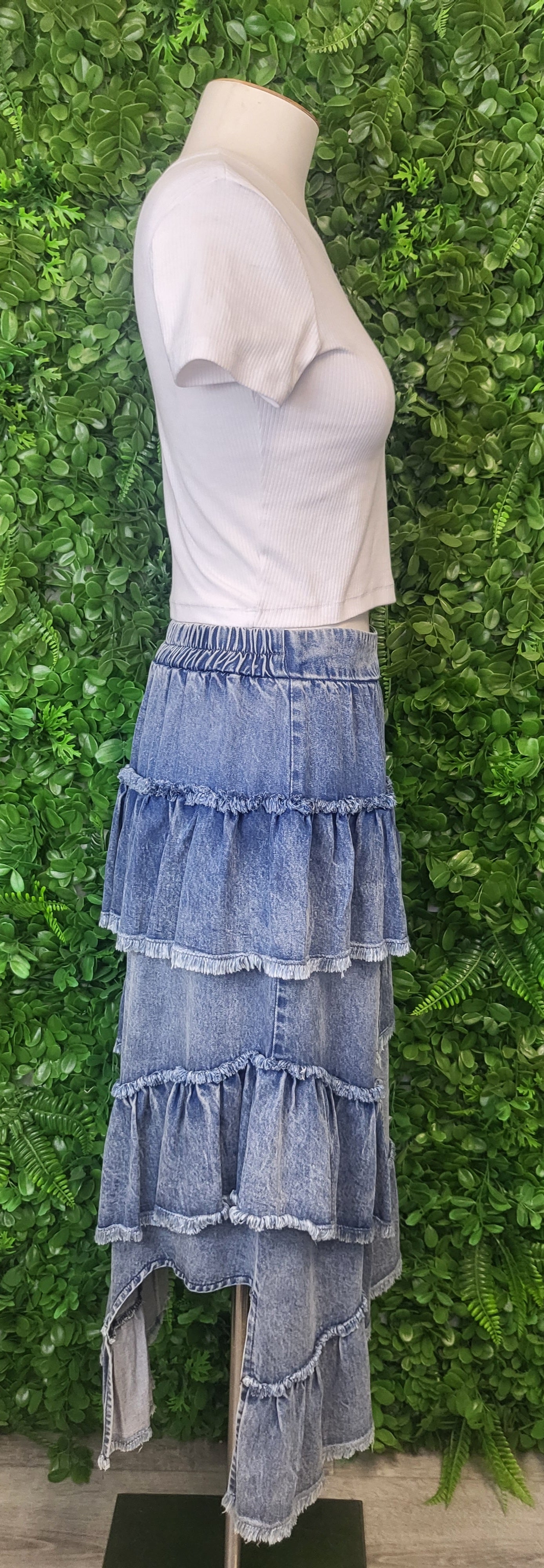Blacklist Stone Wash Tier Denim Skirt 10