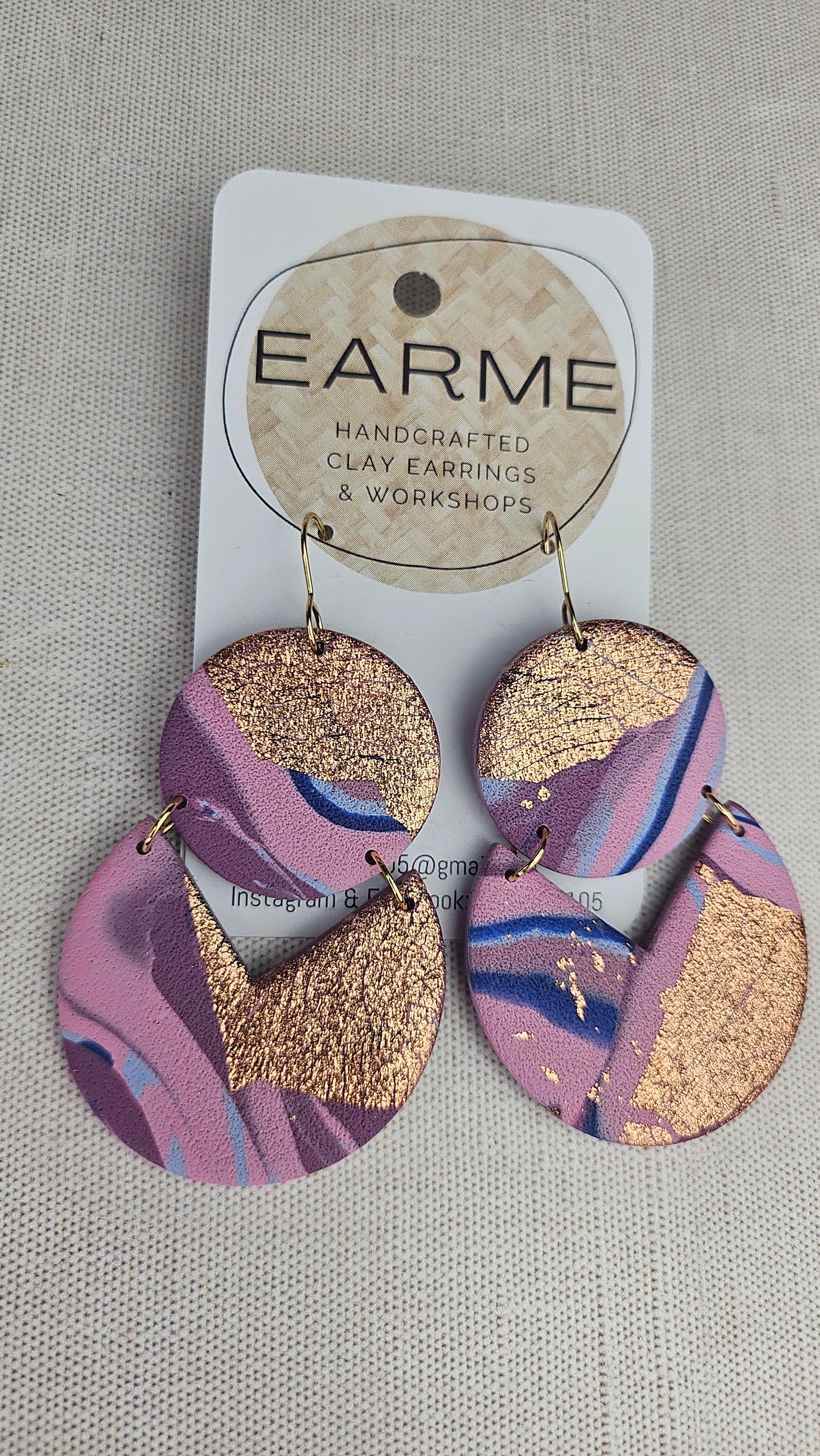 Earme Bronze Foil Earring