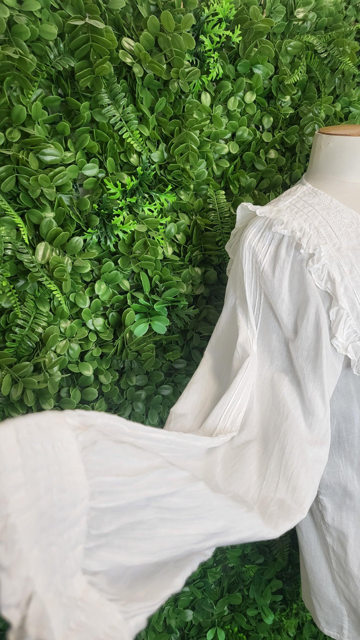 Leon & Harper Cream Frill Yoke Shirt 14