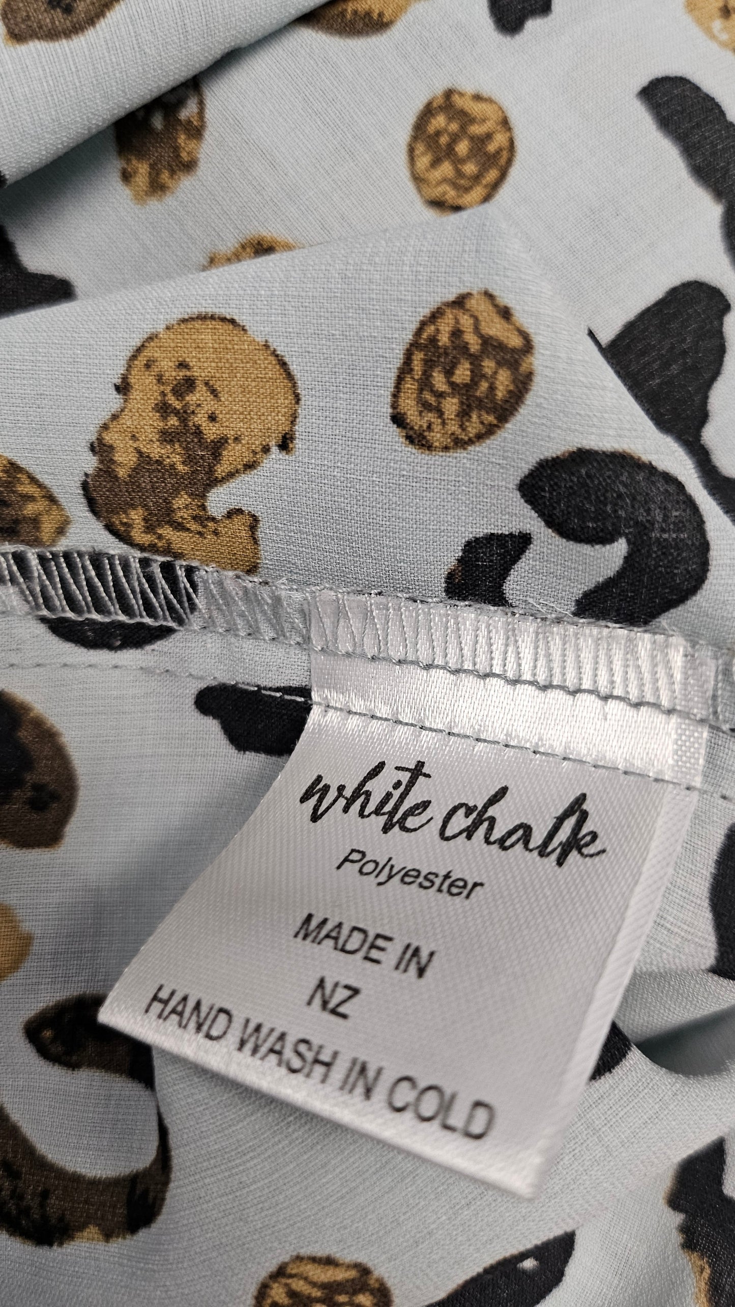 White Chalk Animal Print Frill Cuff Top (12)