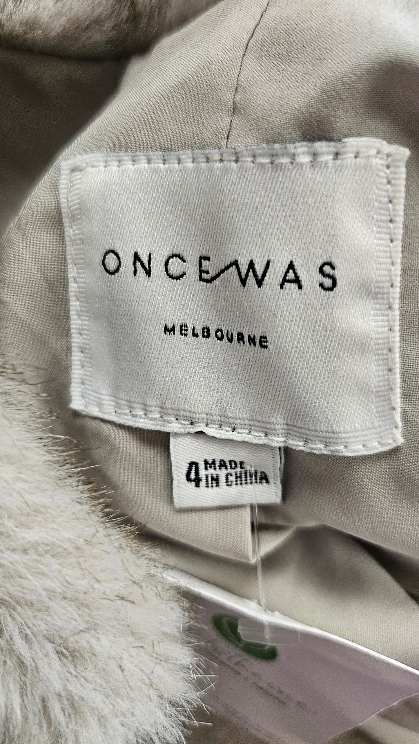 Once Was Silver Cropped Faux Fur Jacket (12-14)