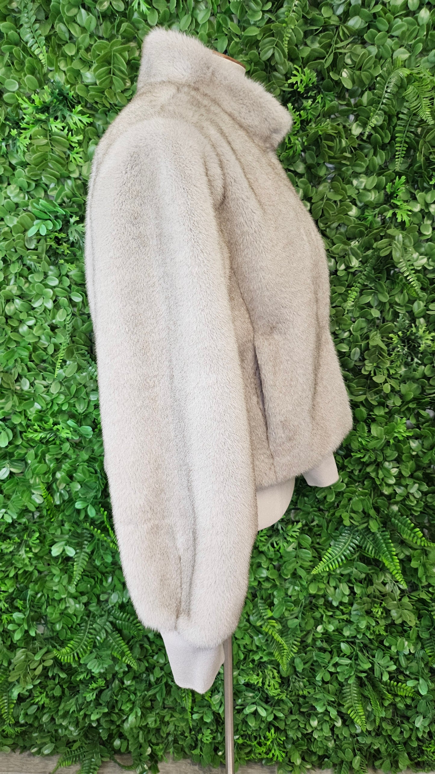 Once Was Silver Cropped Faux Fur Jacket (12-14)