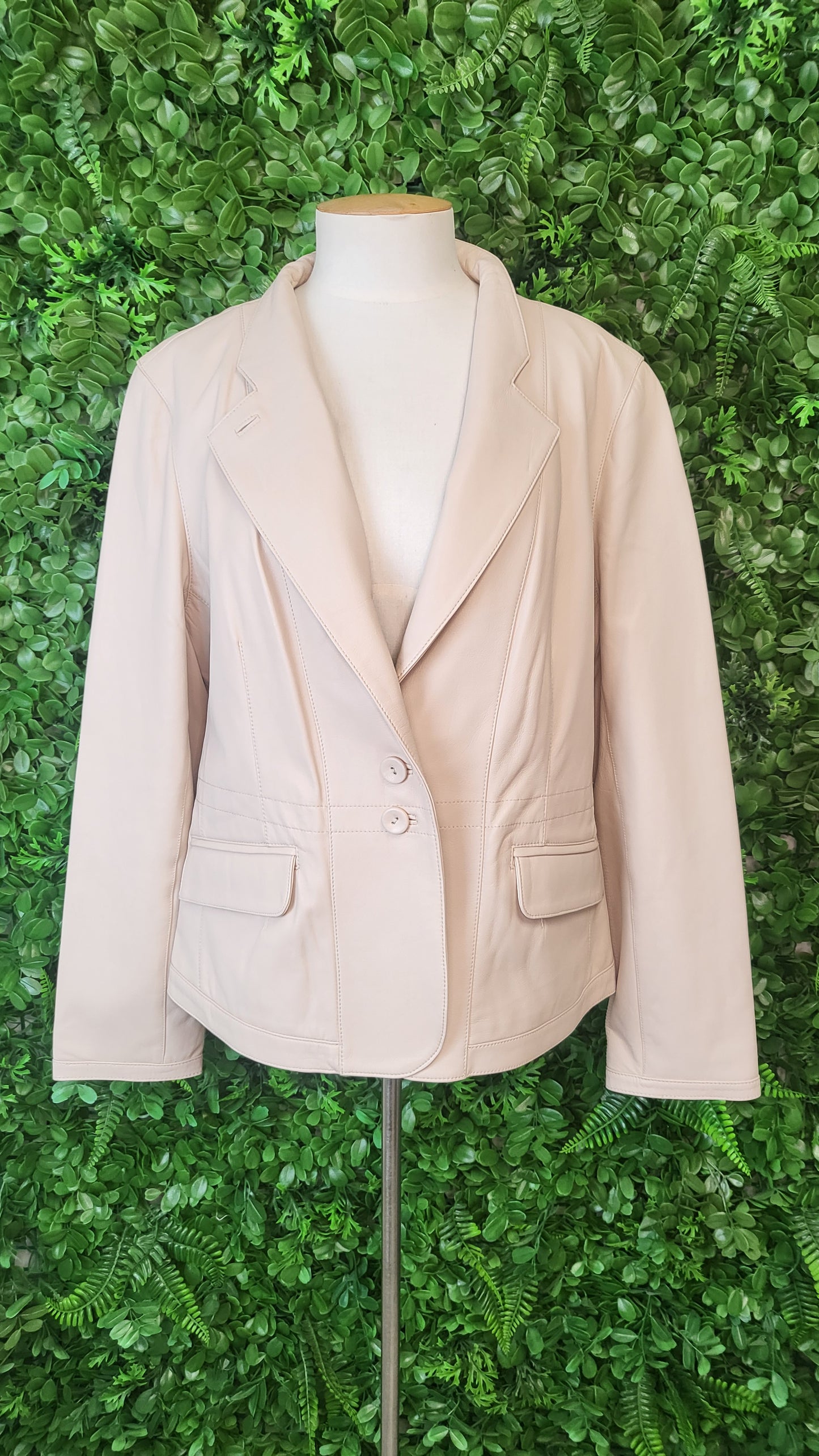 PJ Jeans Beige Leather Blazer BNWT (16)
