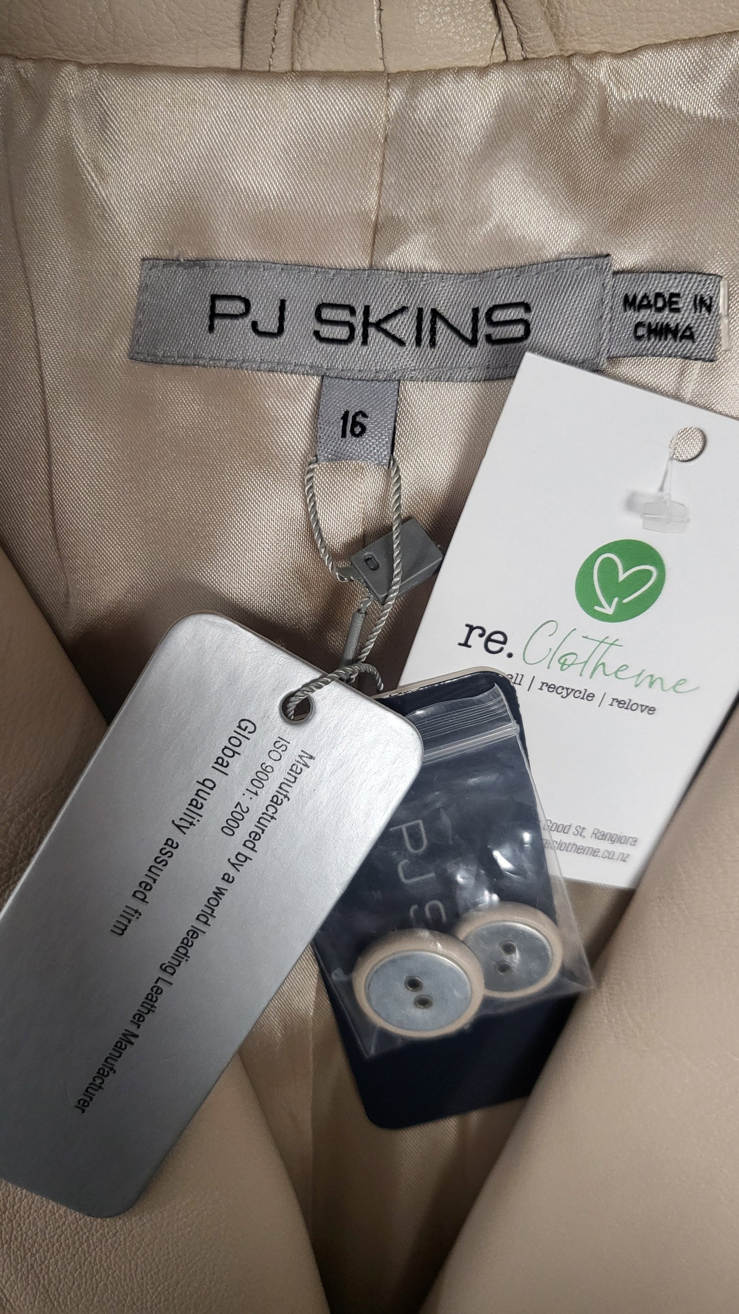 PJ Jeans Beige Leather Blazer BNWT (16)