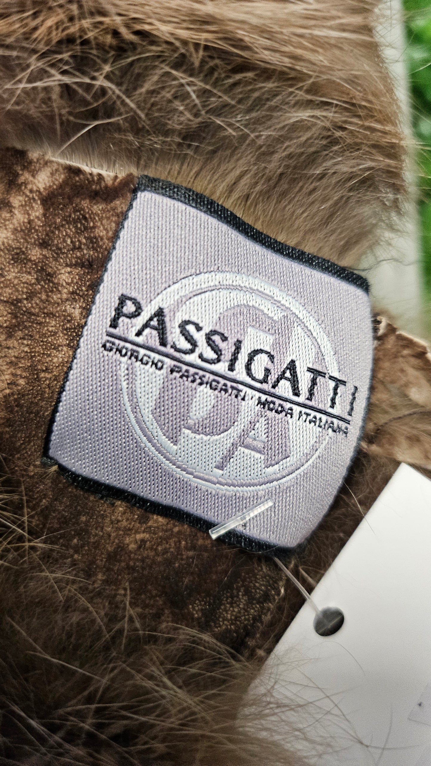 Giorgio Passigatti Brown Fur/leather Scarf (140cmx12cm)