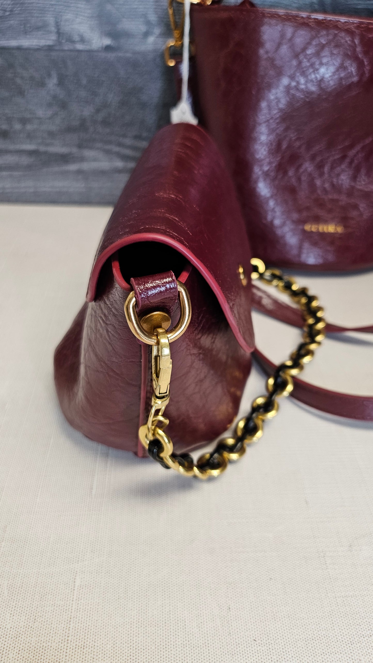 Guyika Burgundy Bucket Bag (22cmx16xcm)