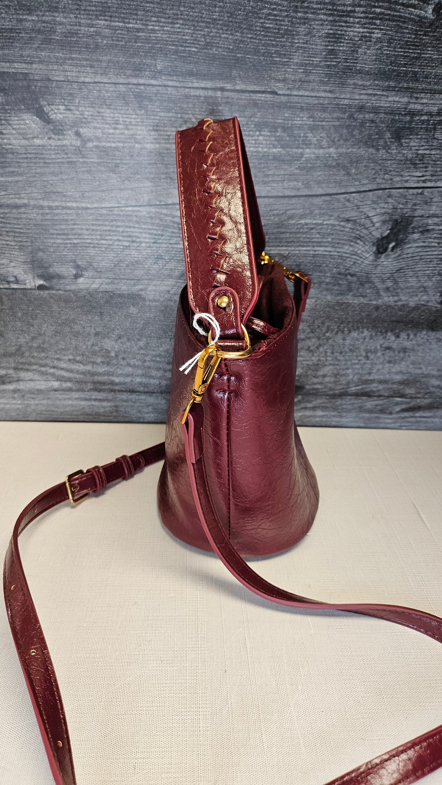Guyika Burgundy Bucket Bag (22cmx16xcm)