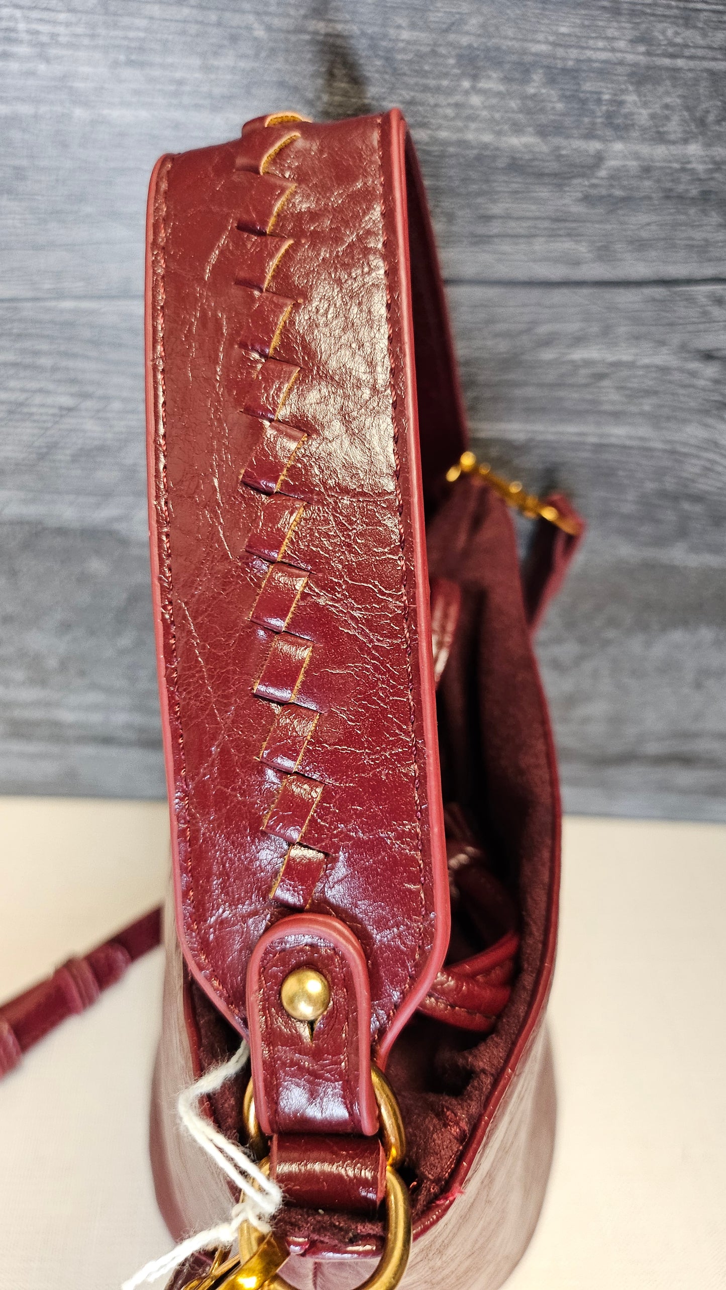 Guyika Burgundy Bucket Bag (22cmx16xcm)