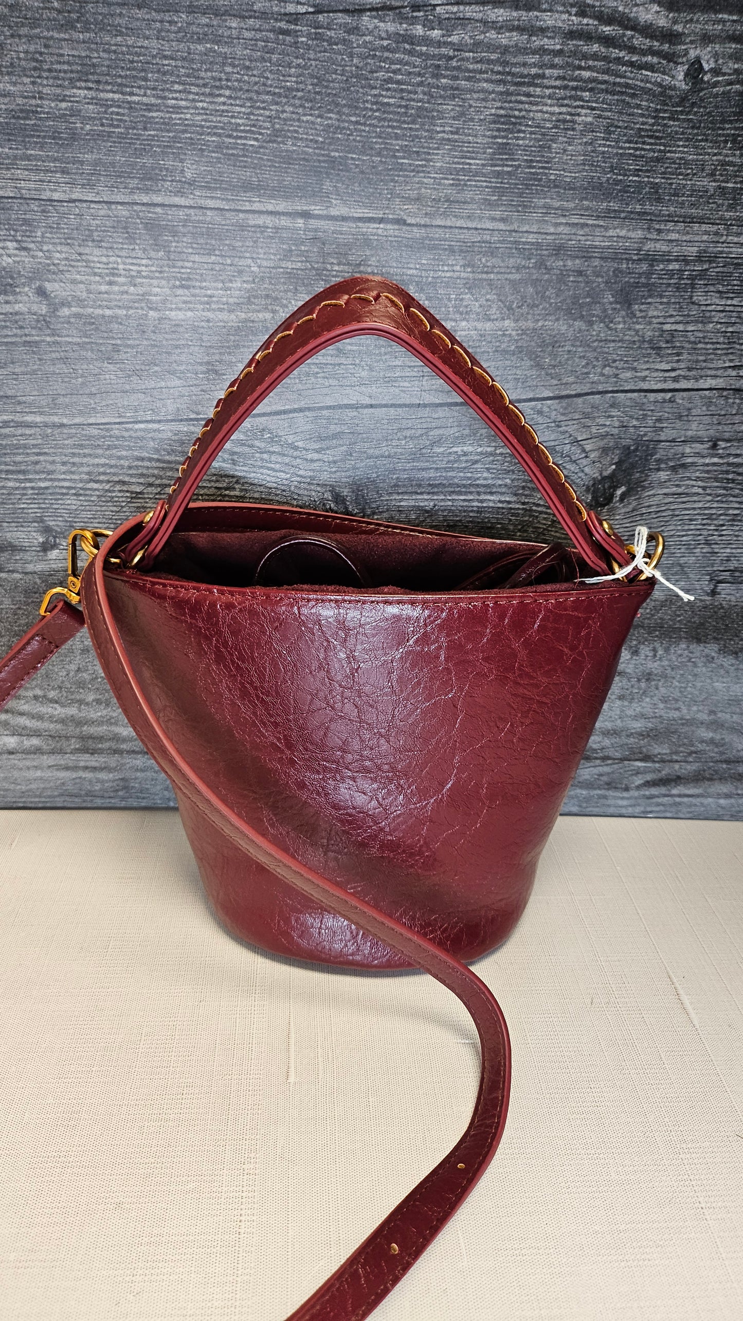 Guyika Burgundy Bucket Bag (22cmx16xcm)