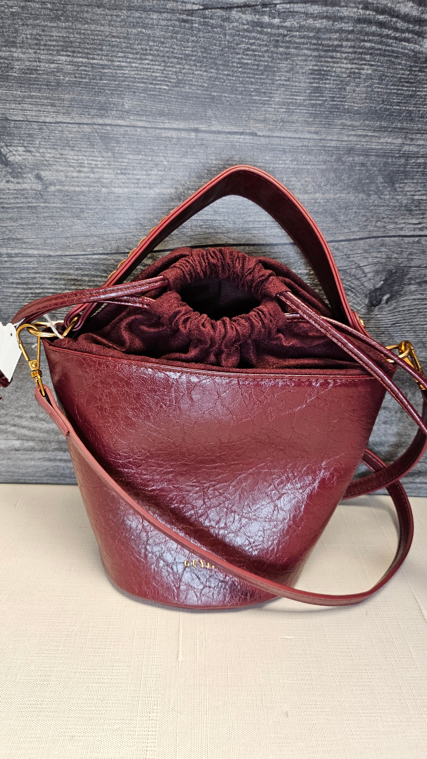 Guyika Burgundy Bucket Bag (22cmx16xcm)